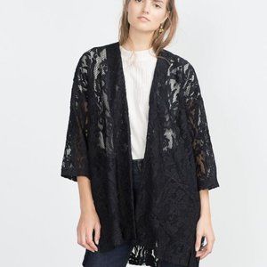 Zara Lacy Navy Blue  Kimono Jacket